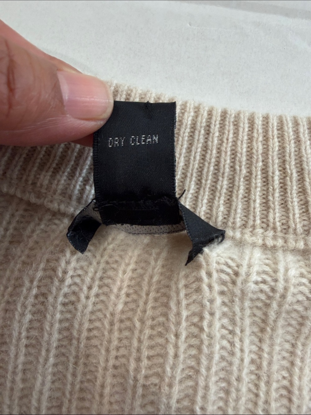 Only Mine Beige Ribbed Crewneck Sweater with Side Braid - Picture 10 of 12